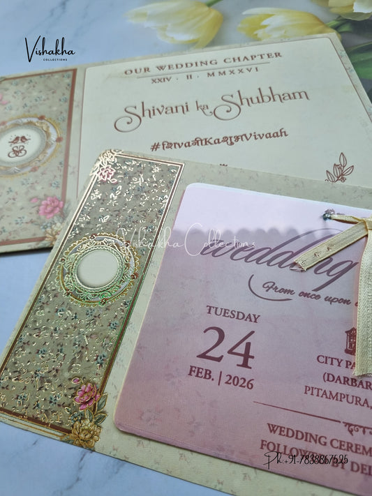 Flower Hindu Muslim Christian Sikh invitation Cards ATS-4206