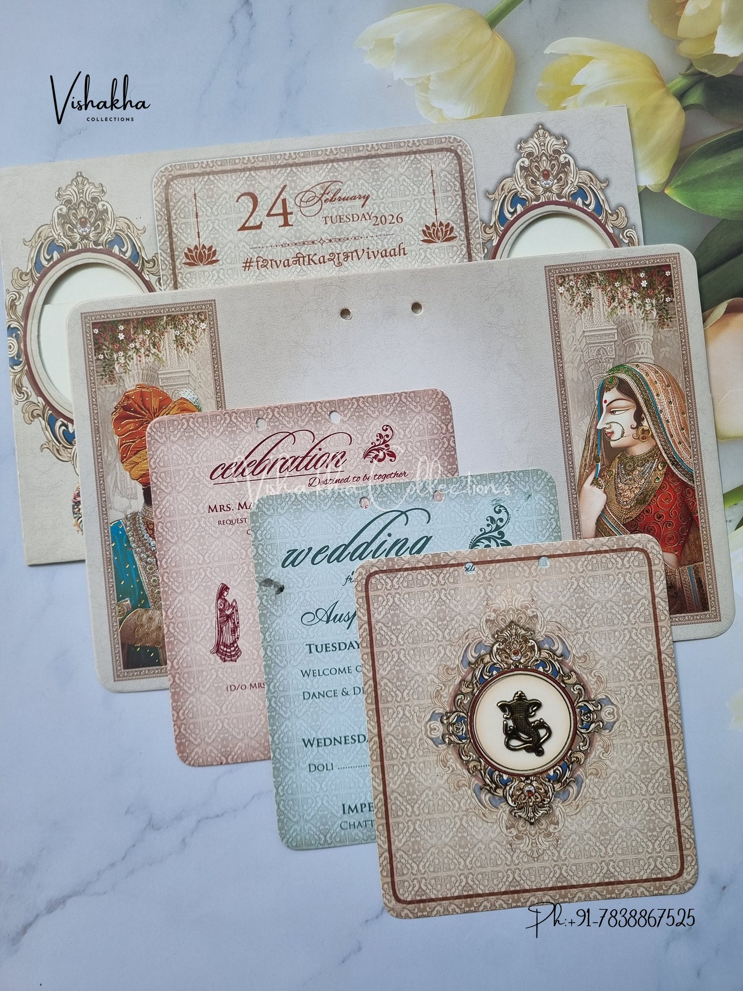 Dulah Dulhan Hindu Sikh invitation Cards ATS-4213
