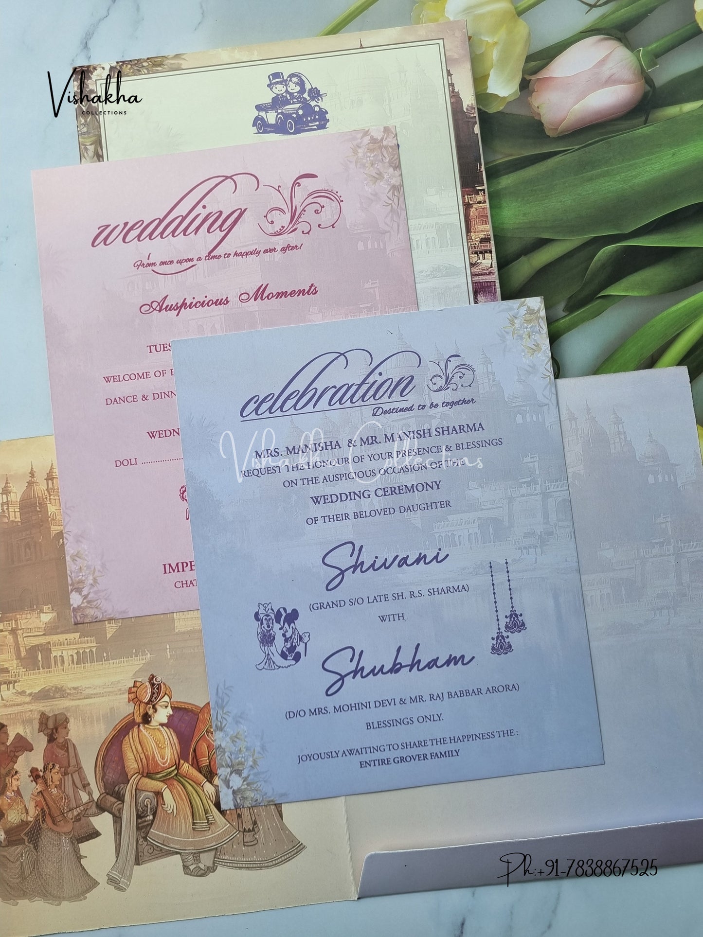 Semi Box Dulah Dulhan Hindu Sikh invitation Cards ATS-5146