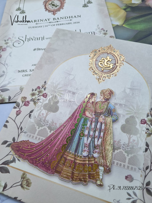 Dulah Dulhan Hindu Sikh invitation Cards ATS-5247