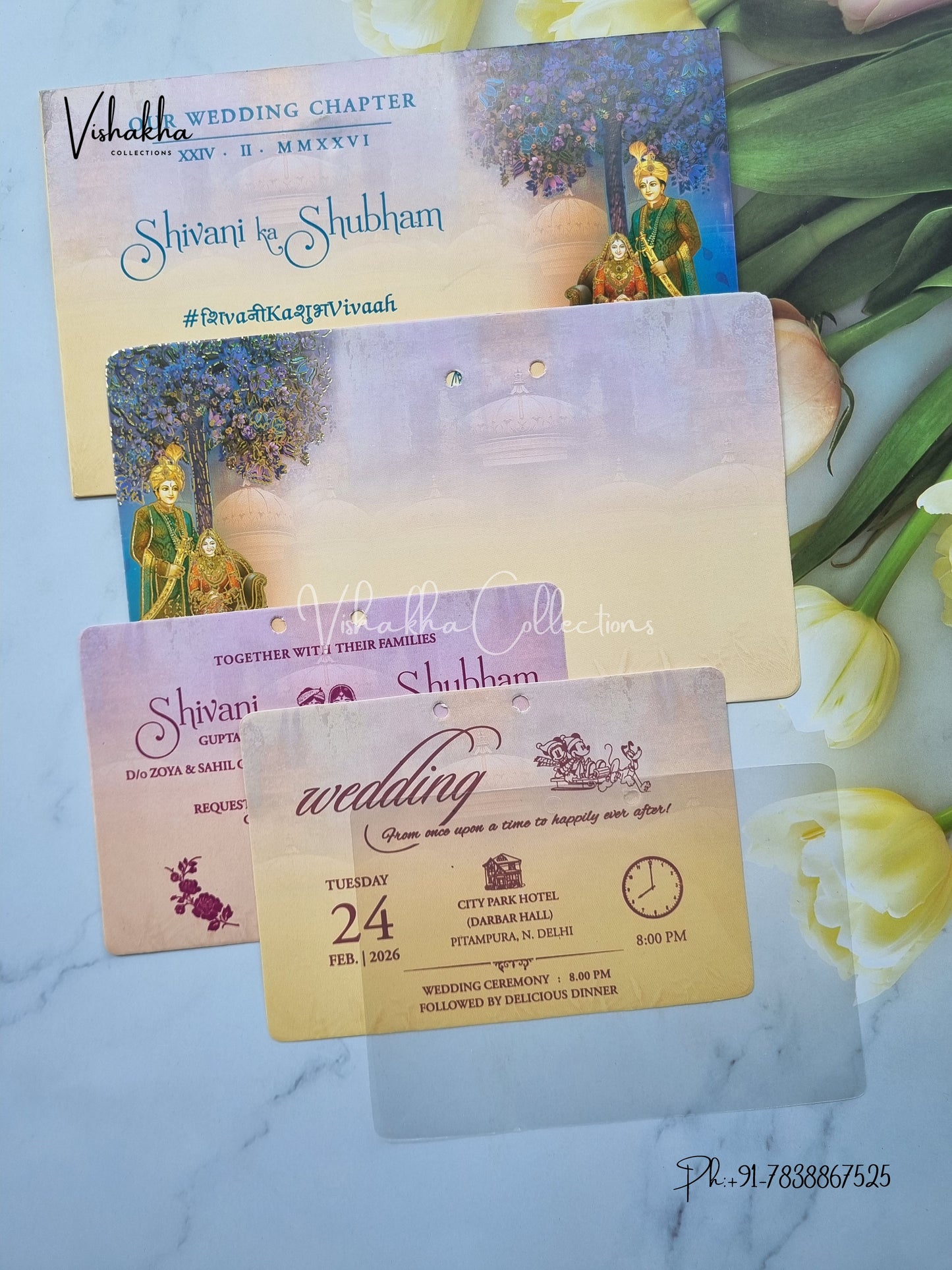 Dulah Dulhan Hindu Sikh invitation Cards ATS-7208