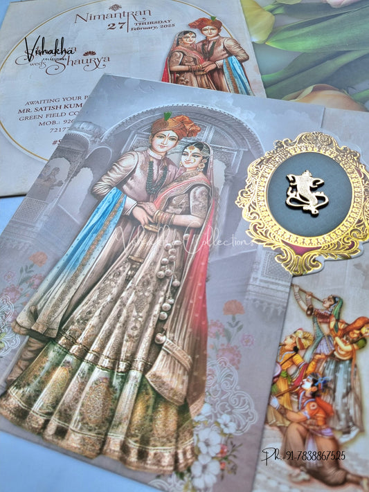 Dulah Dulhan Hindu Sikh invitation Cards ATS-9114