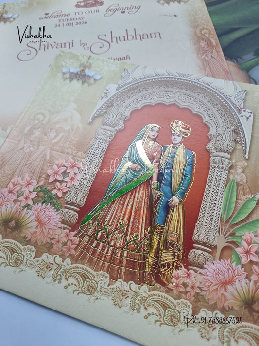 Dulah Dulhan Hindu Sikh invitation Cards ATS-9201