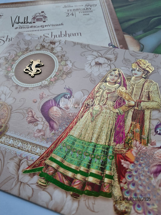 Dulah Dulhan Hindu Sikh invitation Cards ATS-9204
