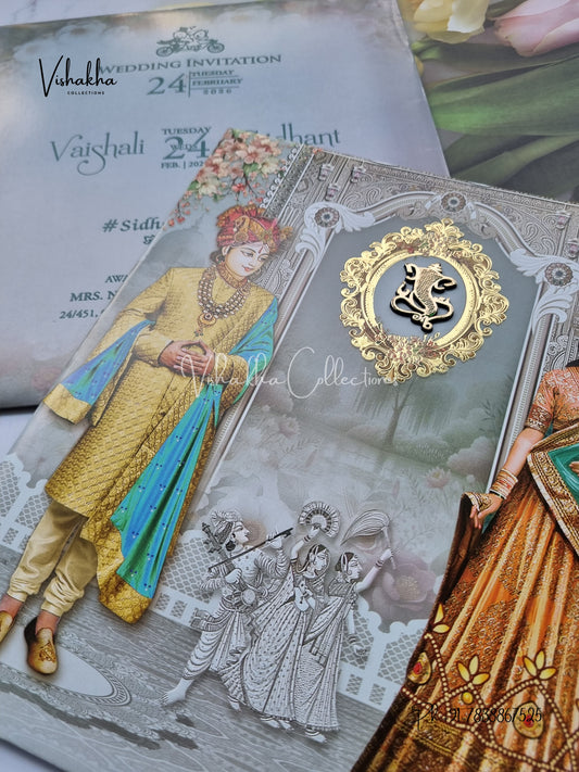 Dulah Dulhan Hindu Sikh invitation Cards ATS-9207