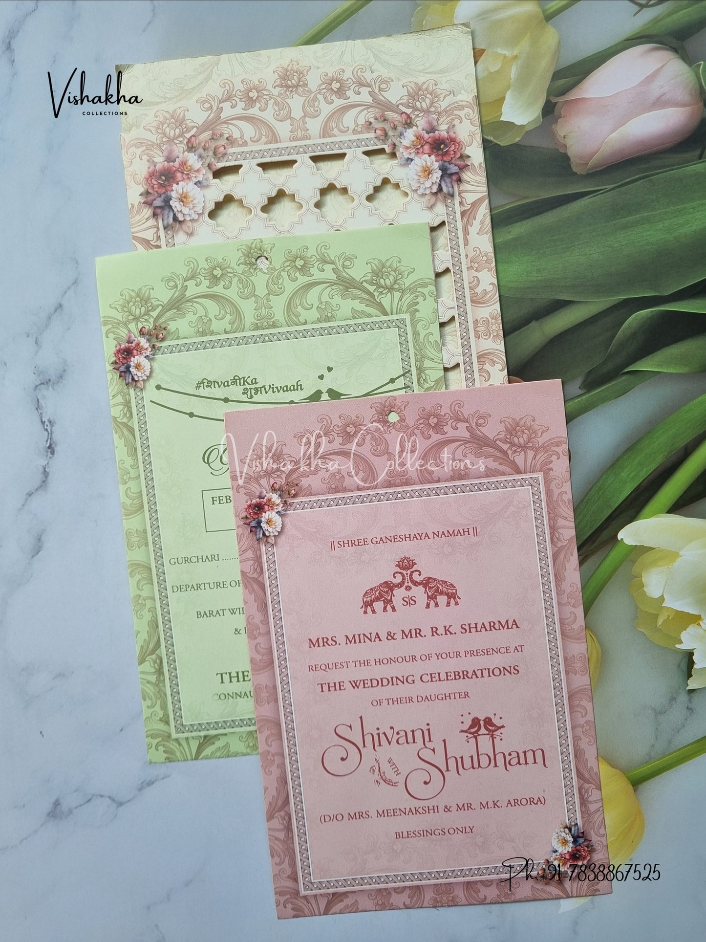 Dulah Dulhan Hindu Sikh invitation Cards ATS-9217