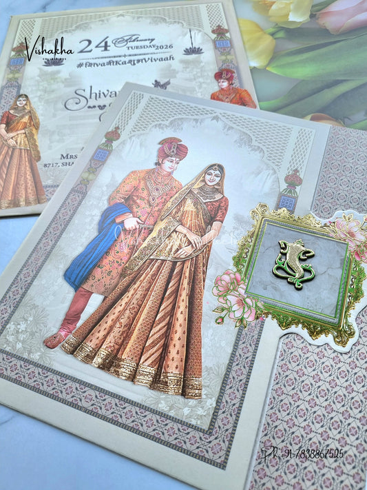 Dulah Dulhan Hindu Sikh invitation Cards ATS-9219