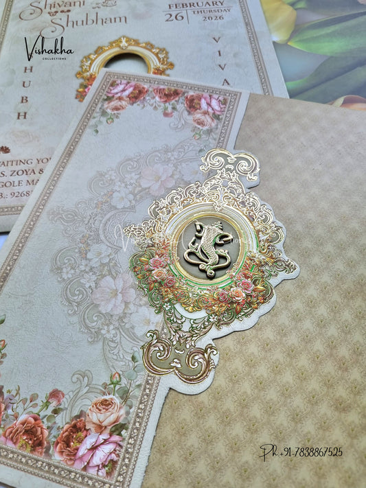 Flower Hindu Muslim Christian Sikh invitation Cards ATS-9225