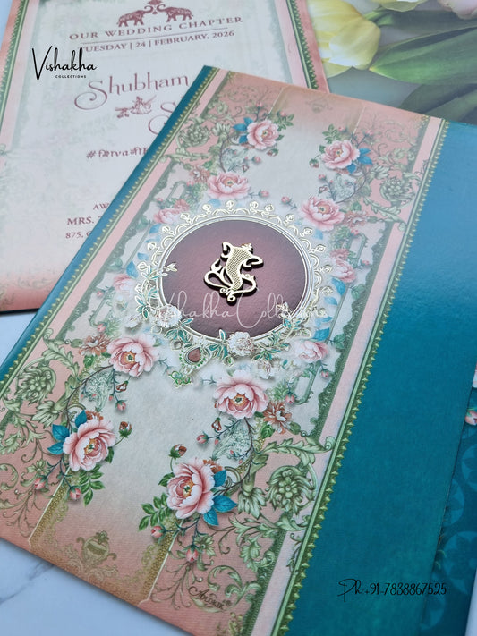 Flower Hindu Muslim Christian Sikh invitation Cards ATS-9226