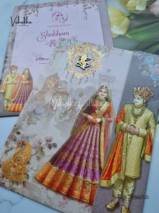 Dulah Dulhan Hindu Sikh invitation Cards ATS-9227