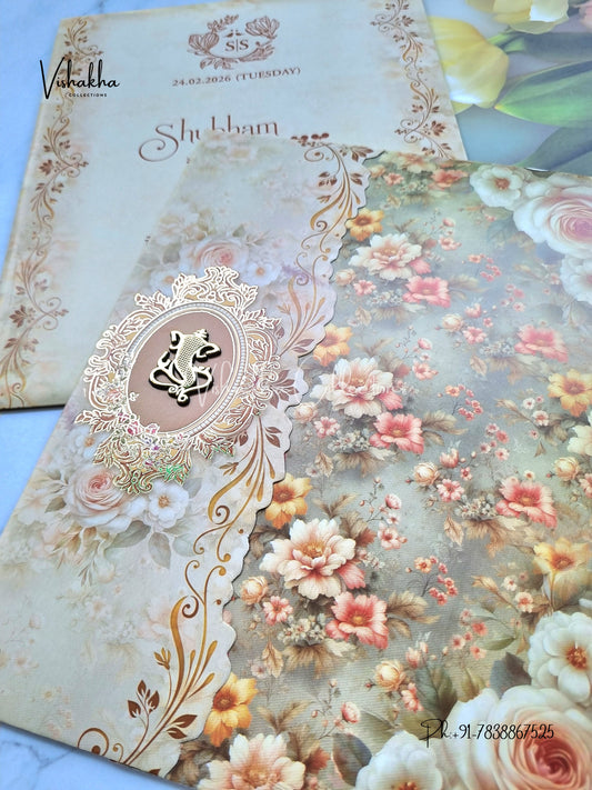 Flower Hindu Muslim Christian Sikh invitation Cards ATS-9229