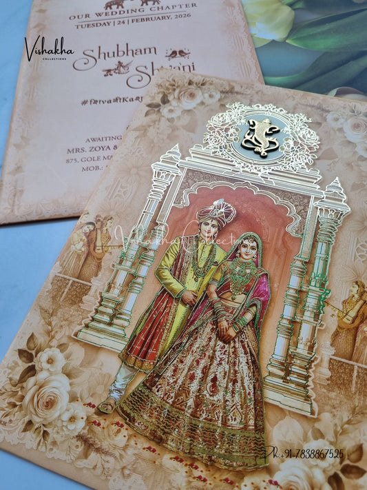 Dulah Dulhan Hindu Sikh invitation Cards ATS-9232