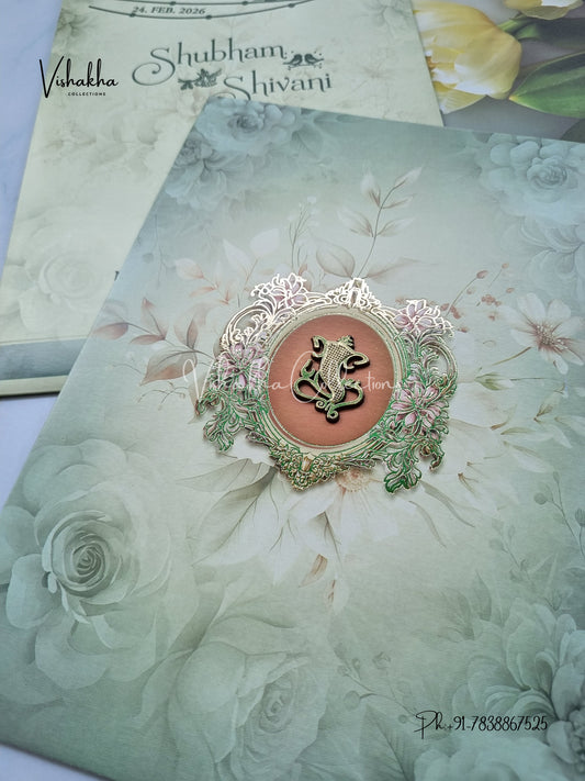 Flower Hindu Muslim Christian Sikh invitation Cards ATS-9234