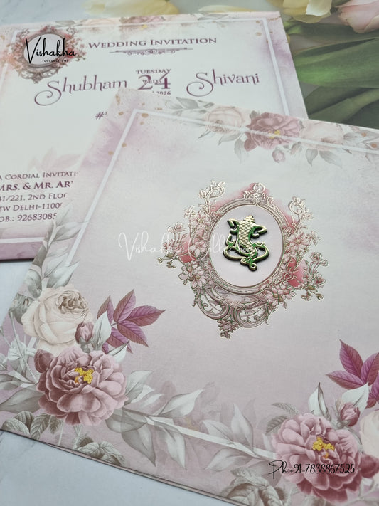 Flower Hindu Muslim Christian Sikh invitation Cards ATS-9238