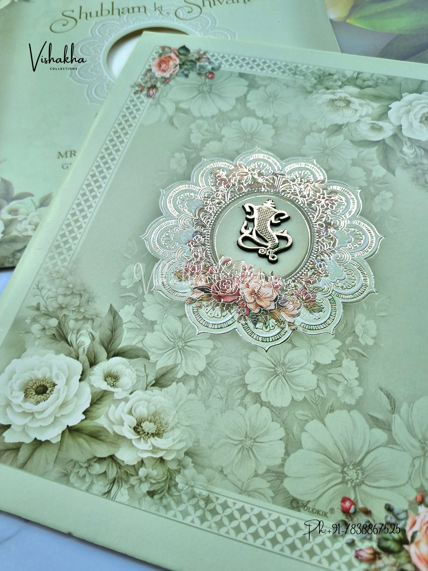 Flower Hindu Muslim Christian Sikh invitation Cards ATS-9240