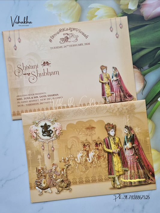 Barat Dulah Dulhan Hindu Sikh invitation Cards ATS-9242-1