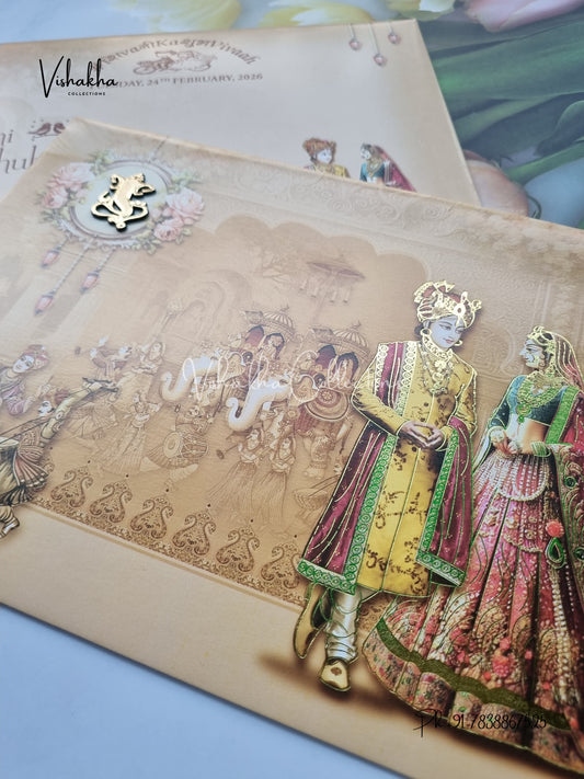 Barat Dulah Dulhan Hindu Sikh invitation Cards ATS-9242-1