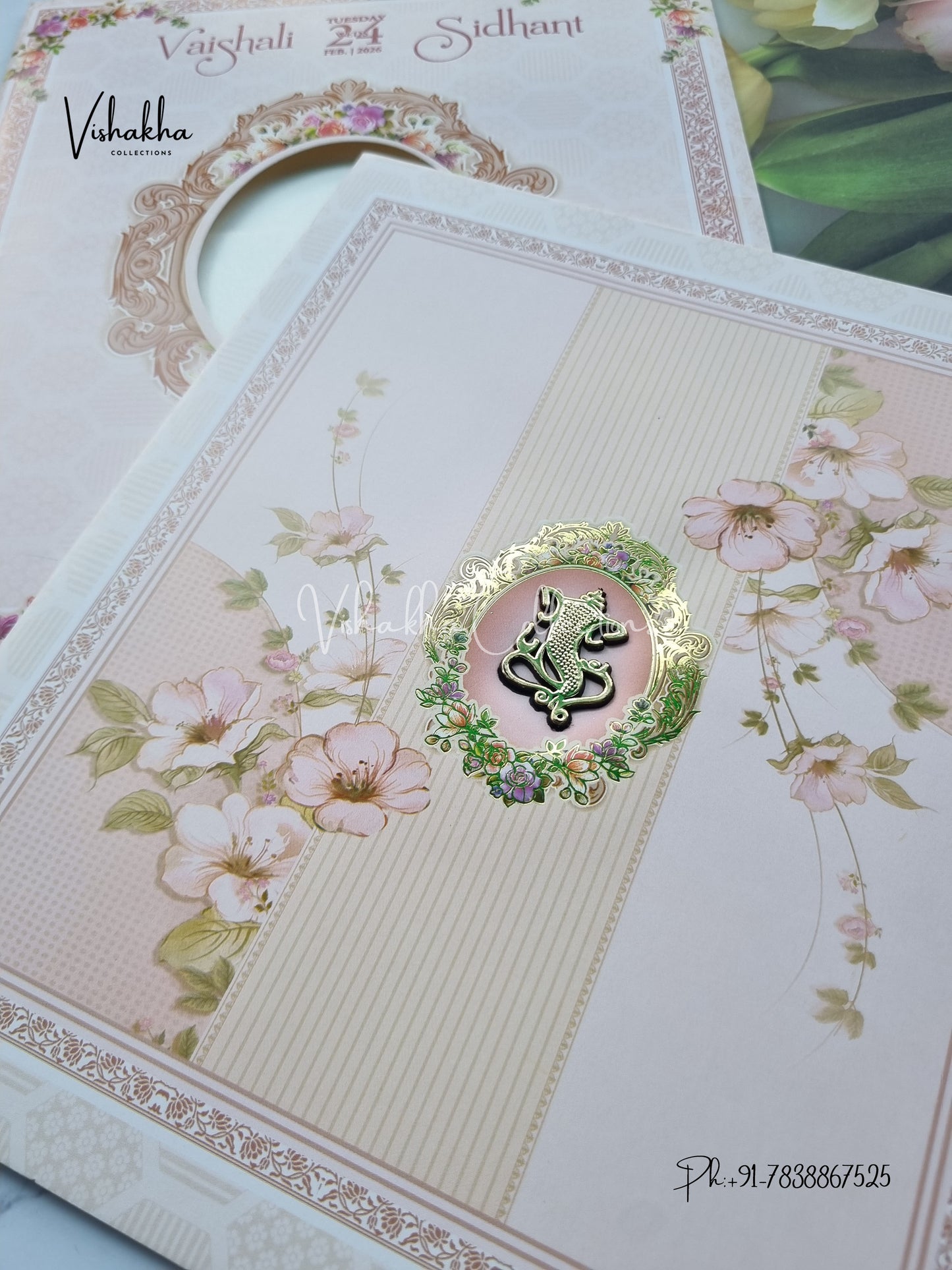 Flower Hindu Muslim Christian Sikh invitation Cards ATS-9249