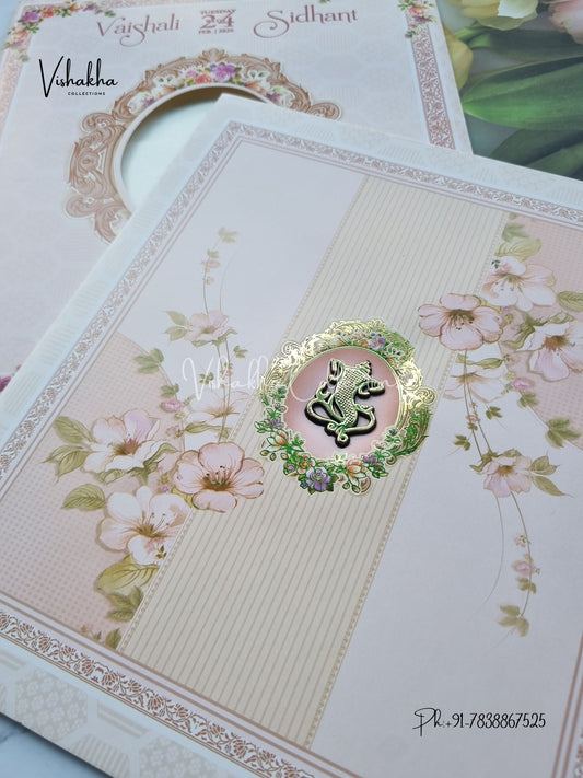 Flower Hindu Muslim Christian Sikh invitation Cards ATS-9249