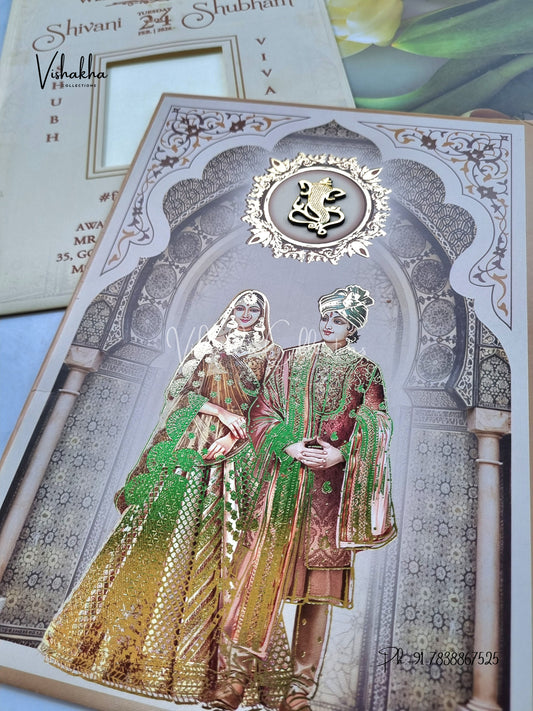 Dulah Dulhan Hindu Sikh invitation Cards ATS-9253