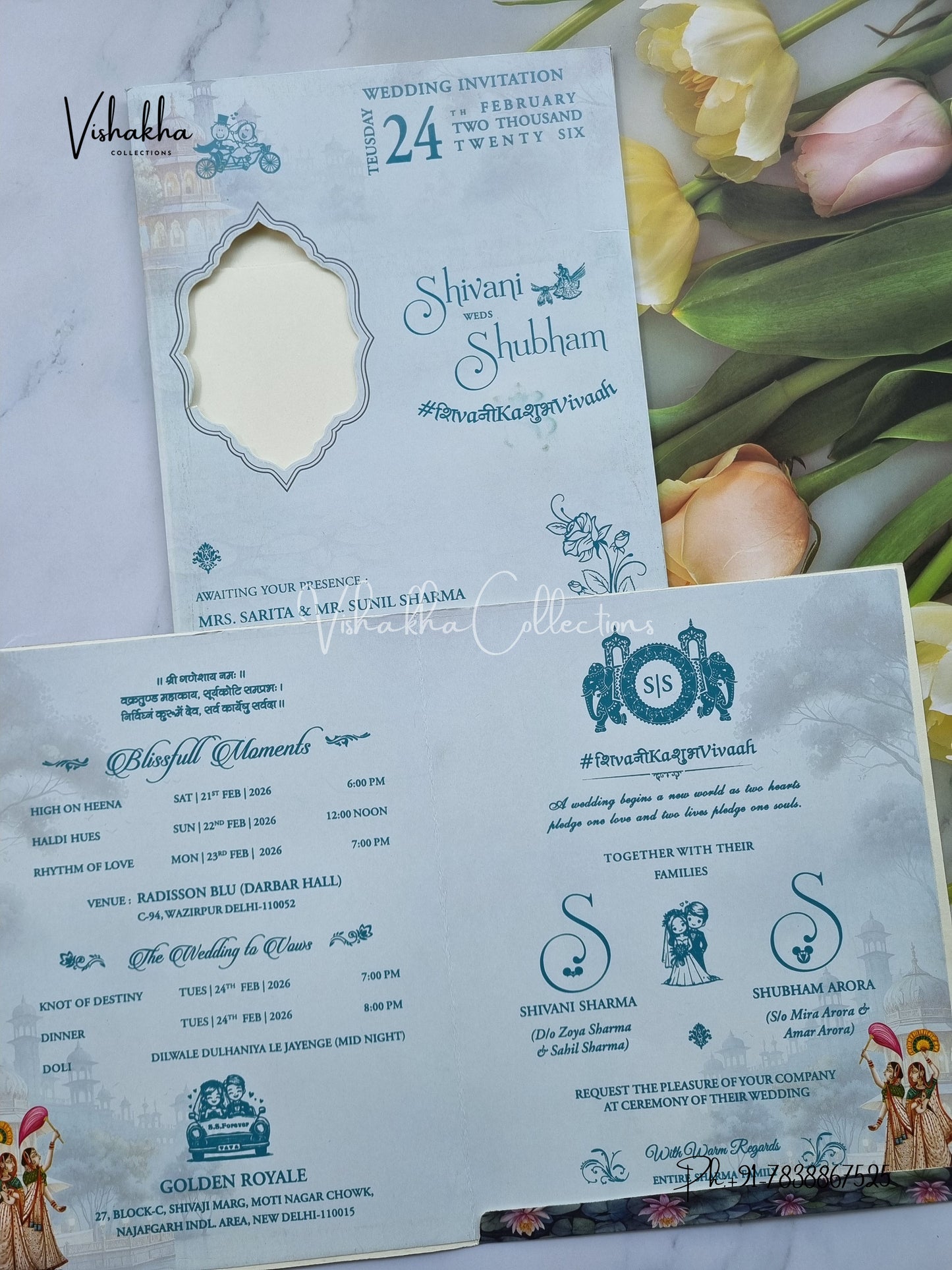 Dulah Dulhan Hindu Sikh invitation Cards ATS-9259