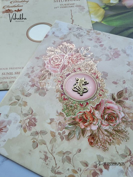 Flower Hindu Muslim Christian Sikh invitation Cards ATS-9261