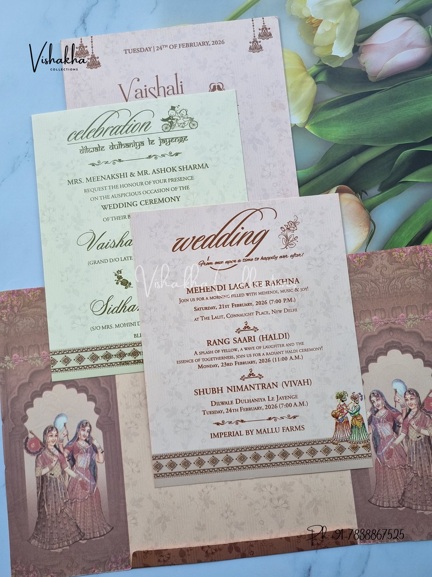 Dulah Dulhan Hindu Sikh invitation Cards ATS-9263