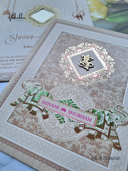 Hathi Hindu Sikh invitation Cards ATS-9268
