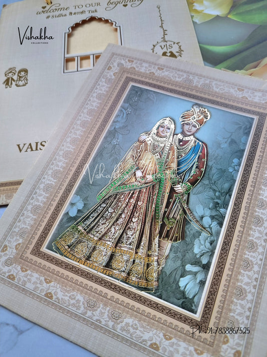 Dulah Dulhan Hindu Sikh Carry Bag invitation Cards ATS-9273