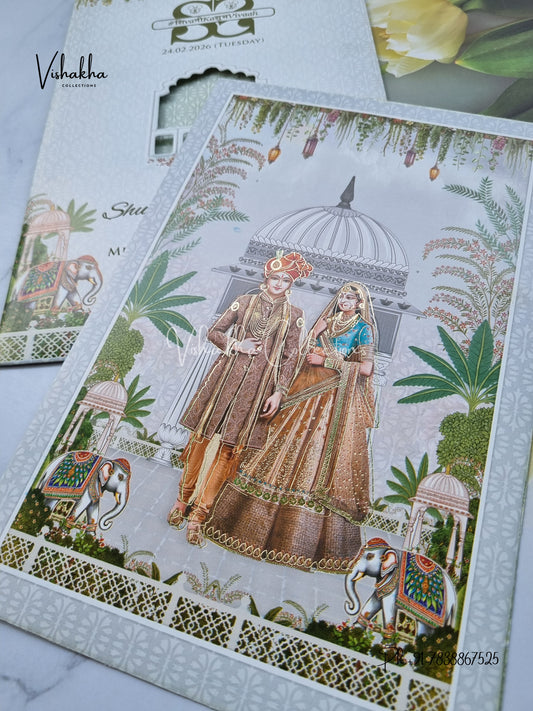 Dulah Dulhan Hindu Sikh invitation Cards ATS-9275