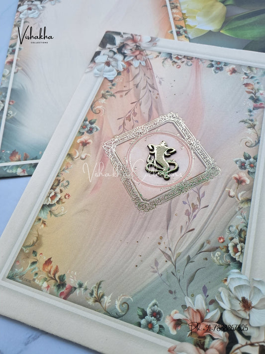 Flower Hindu Muslim Christian Sikh invitation Cards ATS-9281