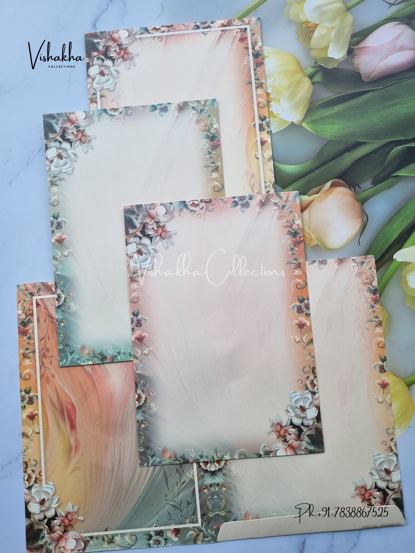 Flower Hindu Muslim Christian Sikh invitation Cards ATS-9281