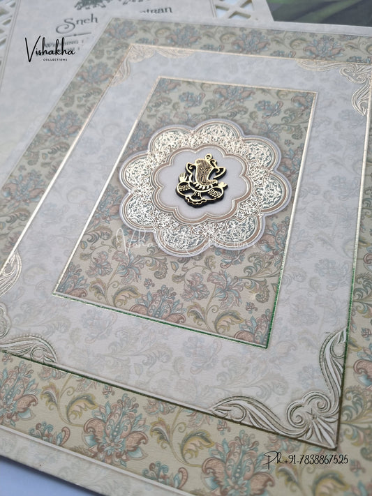 Flower Hindu Muslim Christian Sikh invitation Cards CR-5047