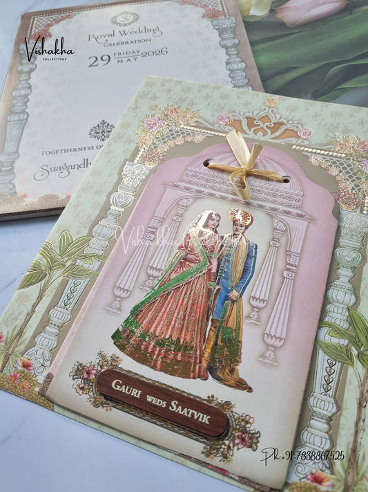 Semi Box Dulah Dulhan Hindu Sikh invitation Cards CR-5065