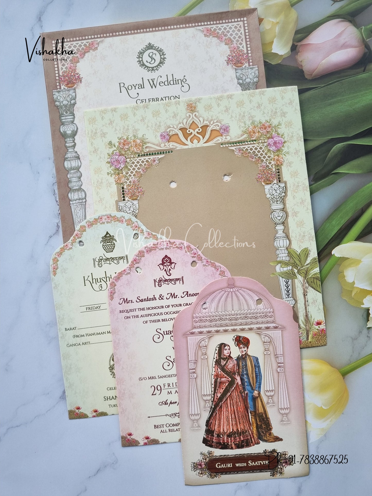 Semi Box Dulah Dulhan Hindu Sikh invitation Cards CR-5065