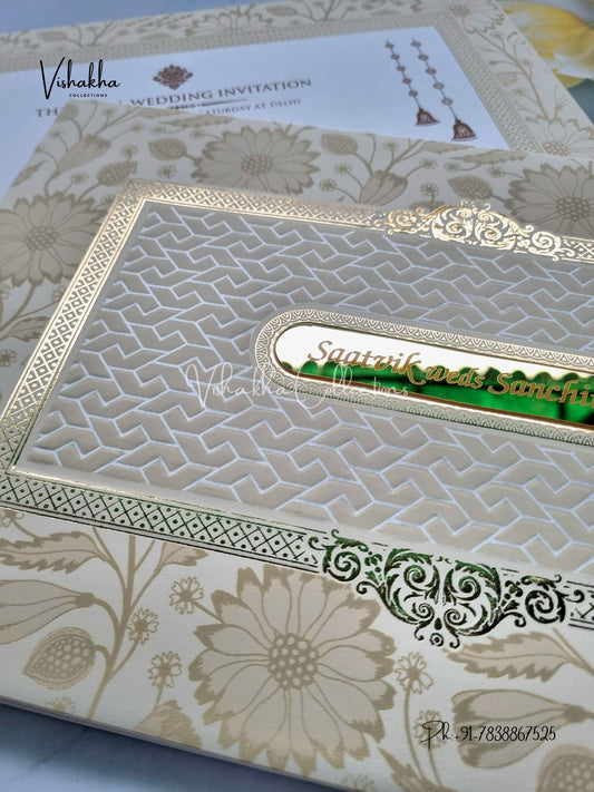 Hindu Muslim Christian Sikh Padded invitation Cards CR-553