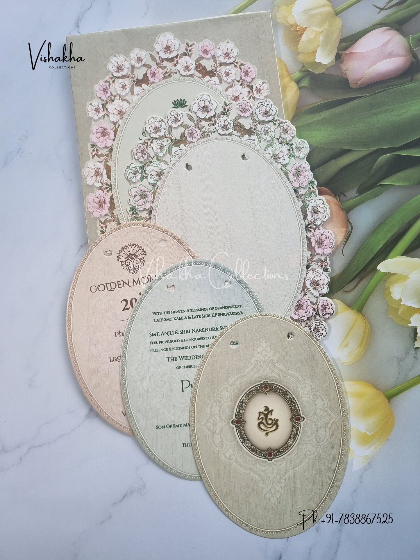 Semi Box Ganesh Ji Hindu Sikh invitation Cards CR-6002