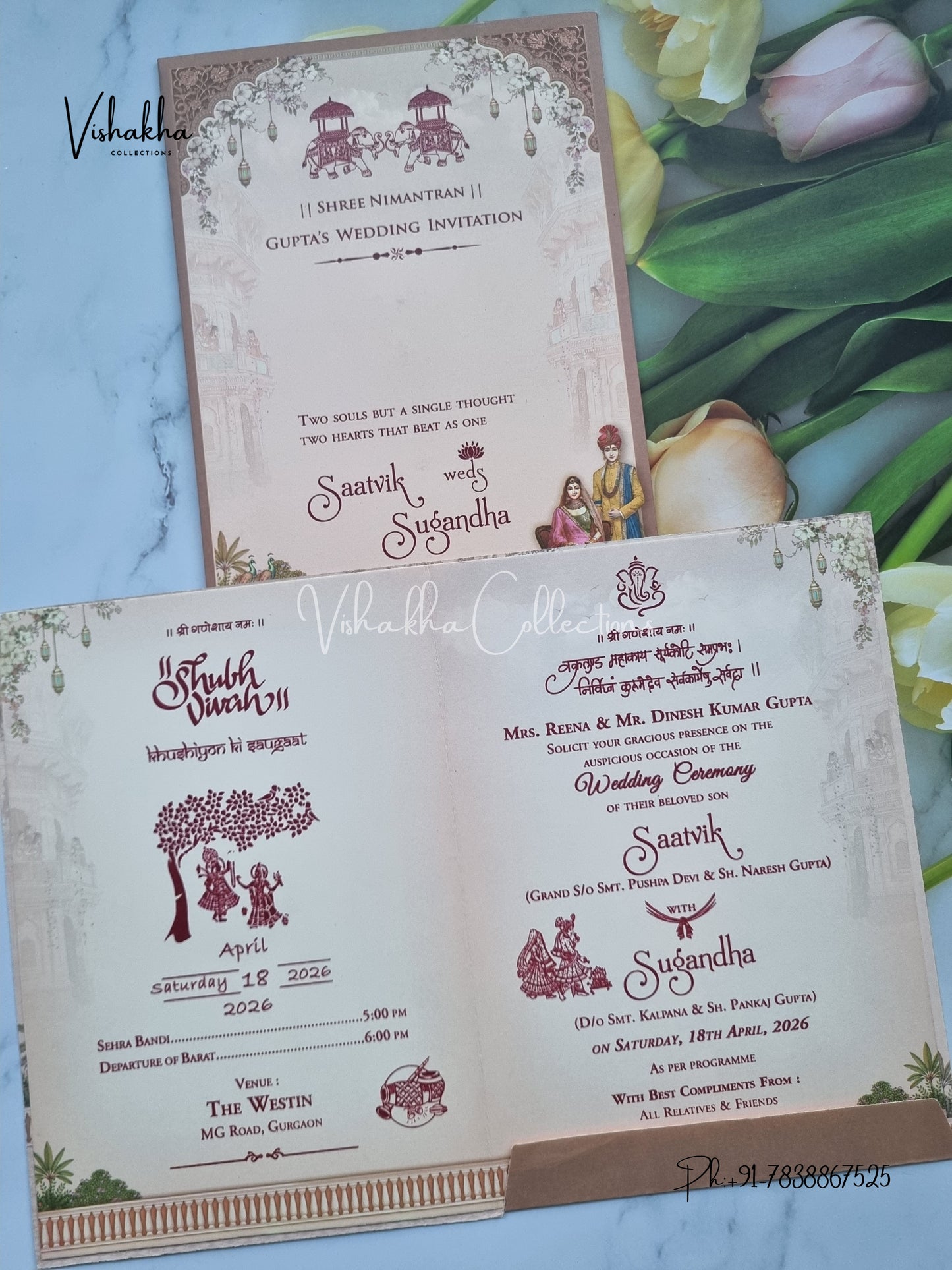Dulah Dulhan Hindu Sikh invitation Cards CR-7014
