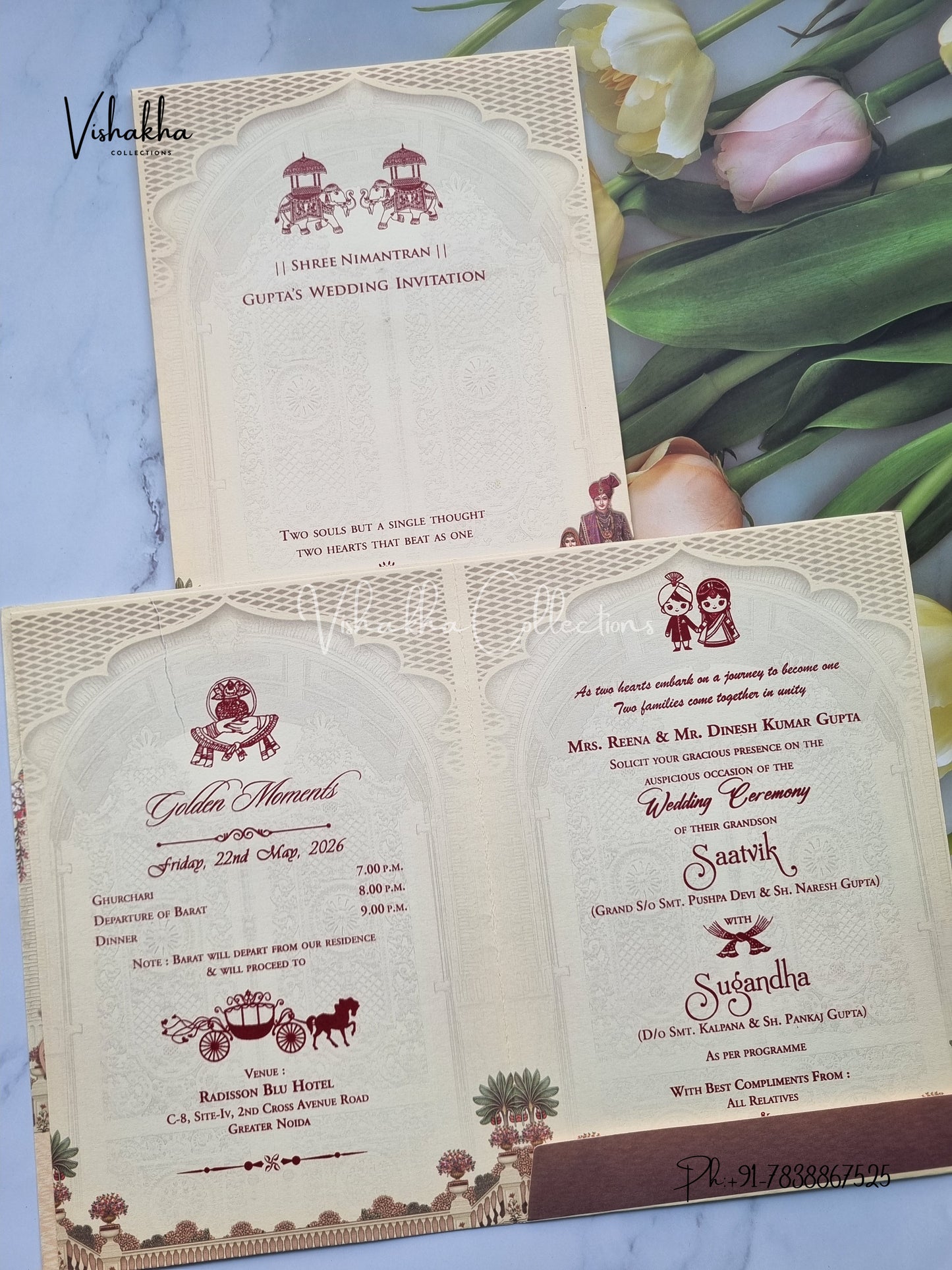 Dulah Dulhan Hindu Sikh invitation Cards CR-7027