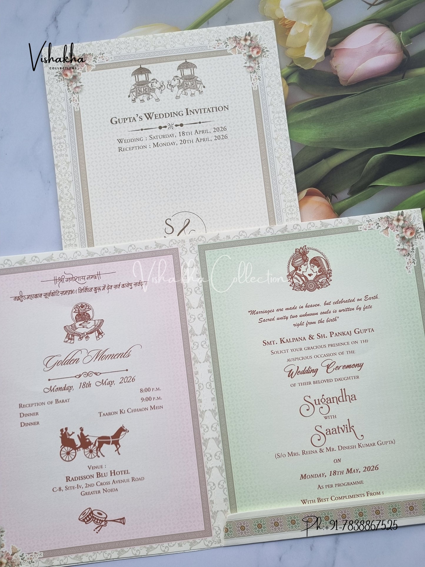 Hindu Muslim Christian Sikh invitation Cards CR-7029