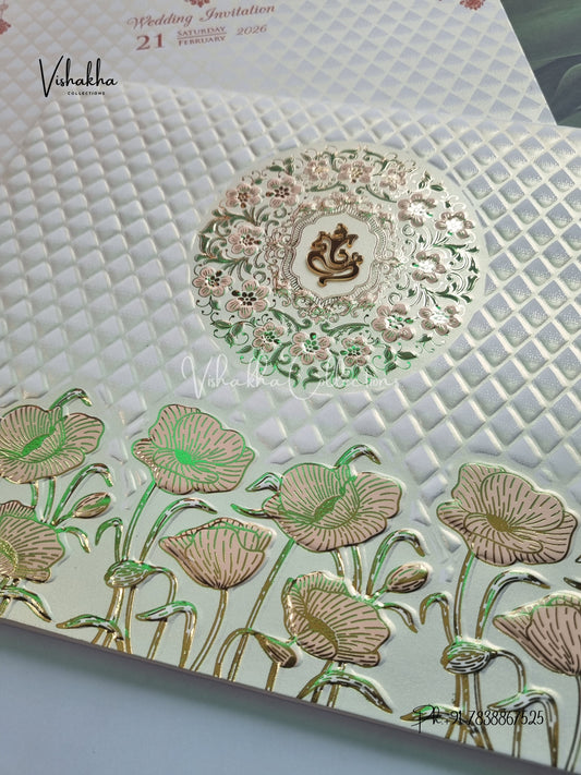 Semi Box Ganesh Ji Hindu Sikh invitation Cards CR-702P-1