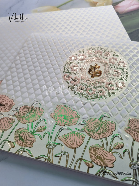 Semi Box Ganesh Ji Hindu Sikh invitation Cards CR-702P