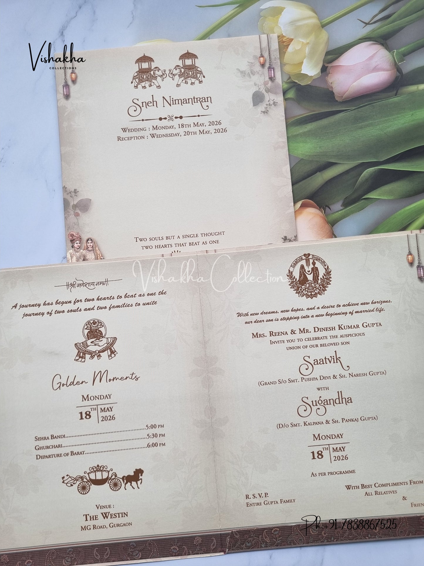 Dulah Dulhan Hindu Sikh invitation Cards CR-7034
