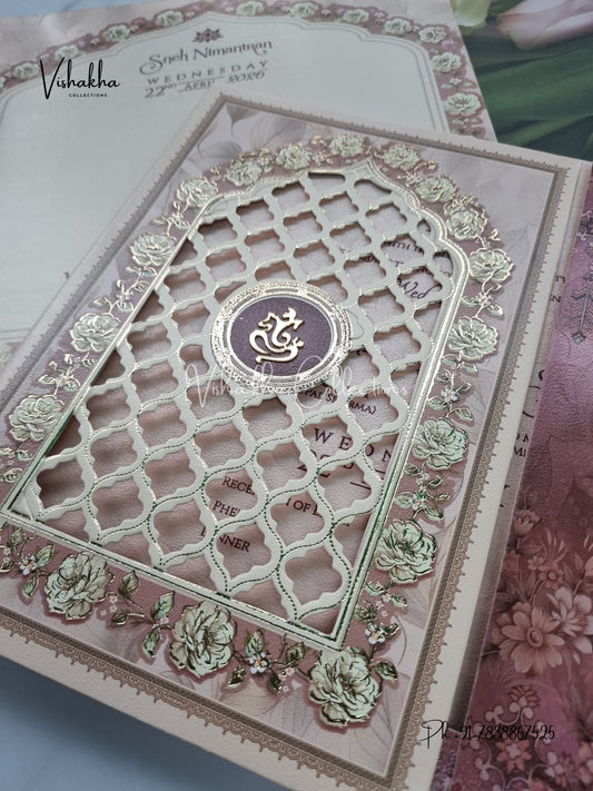 Semi Box Double Door Hindu Muslim Christian Sikh invitation Cards CR-7082