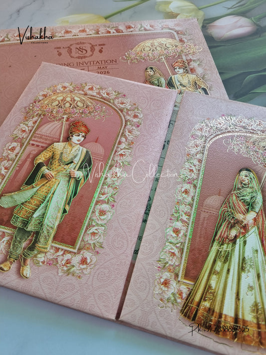Dulah Dulhan Hindu Sikh Padded invitation Cards CR-7088