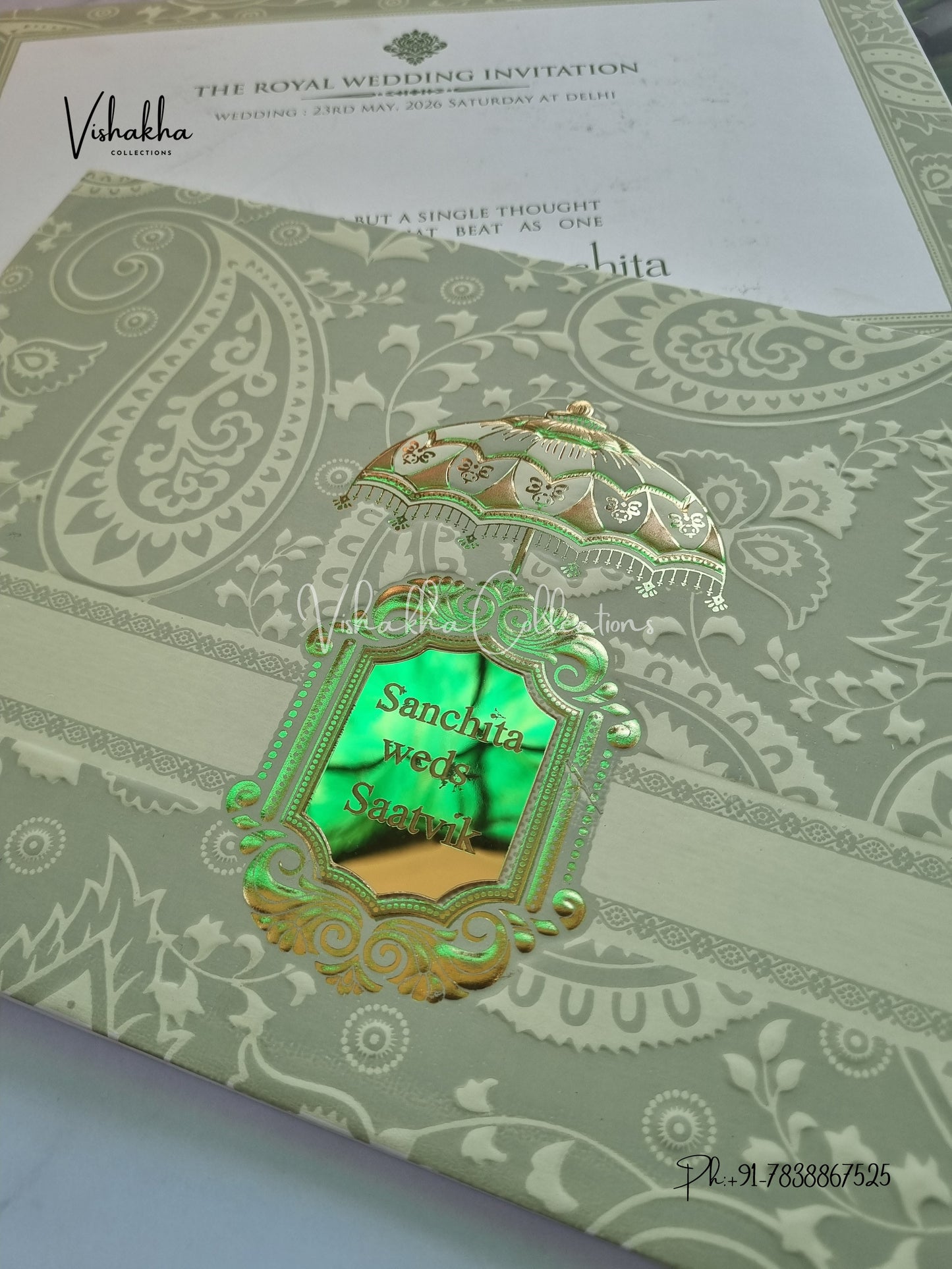 Hindu Sikh Padded invitation Cards CR-709