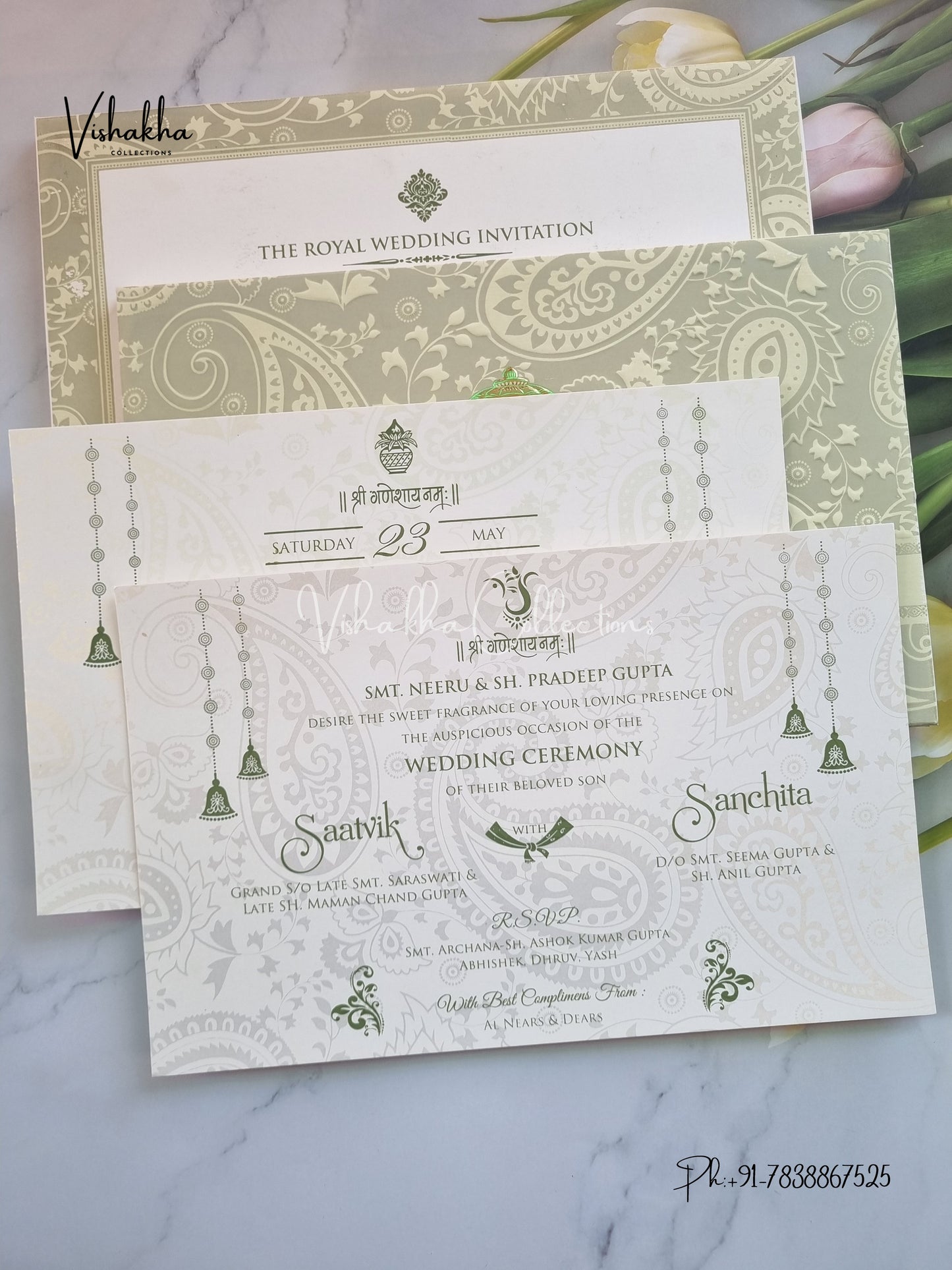 Hindu Sikh Padded invitation Cards CR-709
