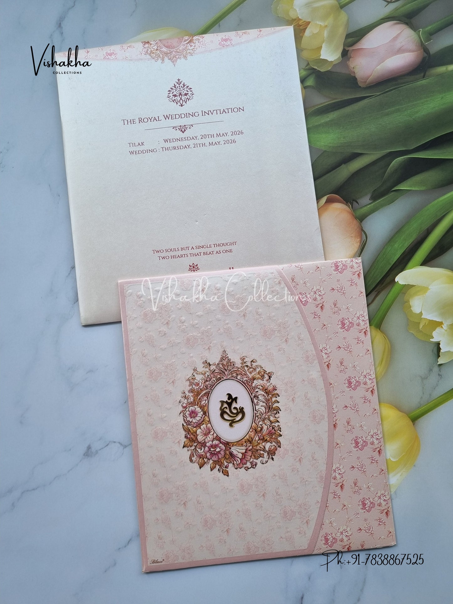 Flower Hindu Muslim Christian Sikh invitation Cards CR-8000