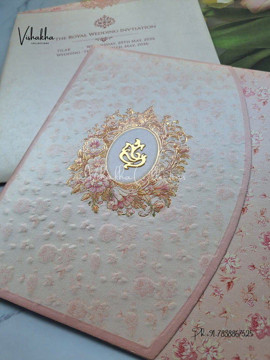 Flower Hindu Muslim Christian Sikh invitation Cards CR-8000