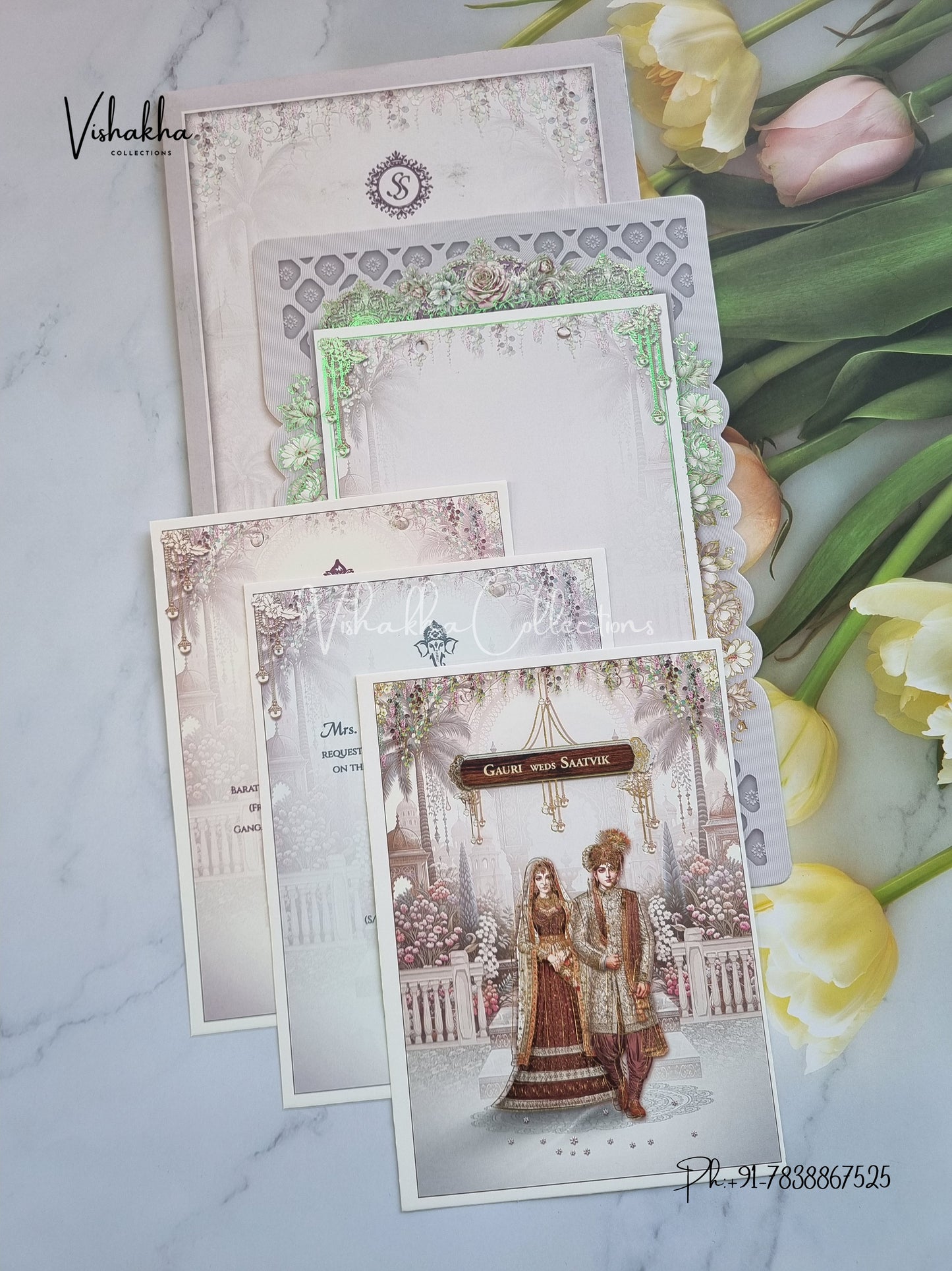 Dulah Dulhan Hindu Sikh invitation Cards CR-8043